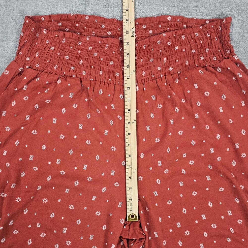 Torrid Pants Women 3T 3X Tall Rust Orange Wide Leg Elastic Waist Boho Geometric - Picture 10 of 12